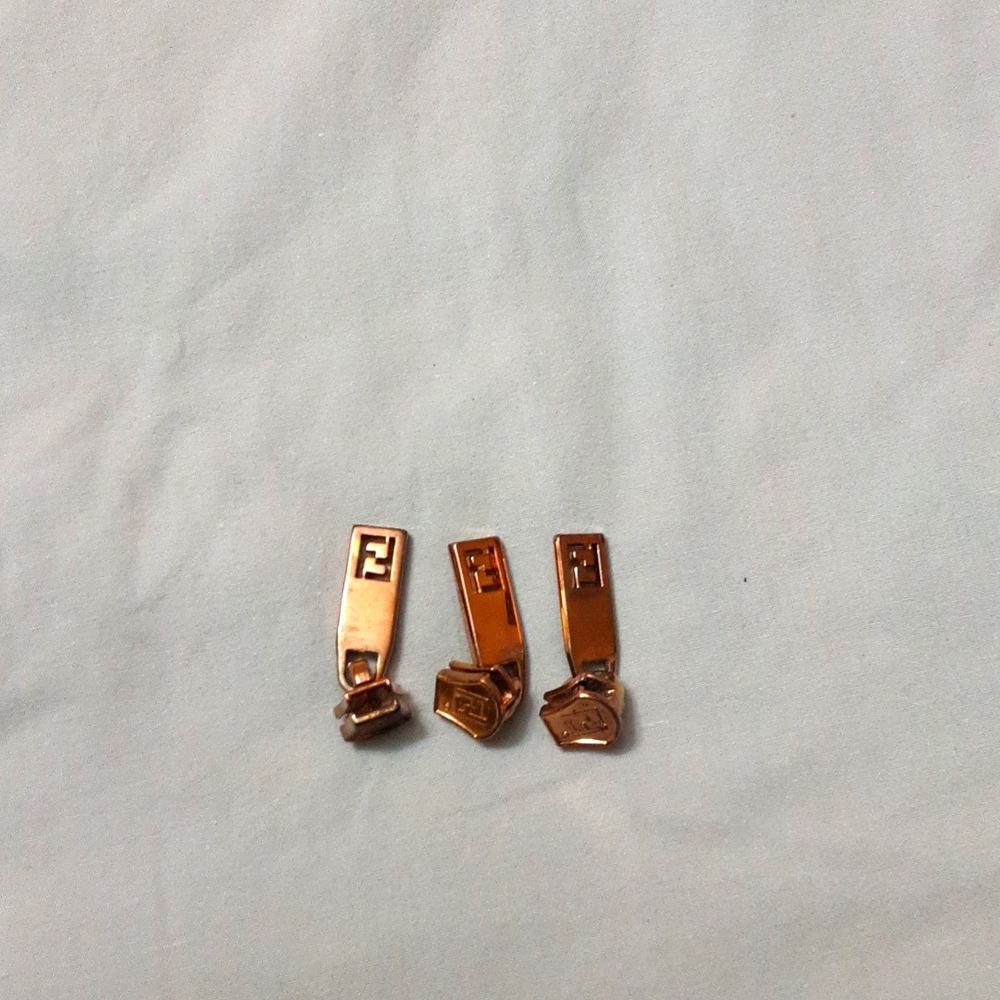 Fendi zipper pulls replacement- Copper set of 3